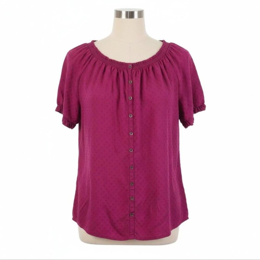 Terra & Sky Pull Over Pink Ruffle Sleeve Top 2X 20W/22W